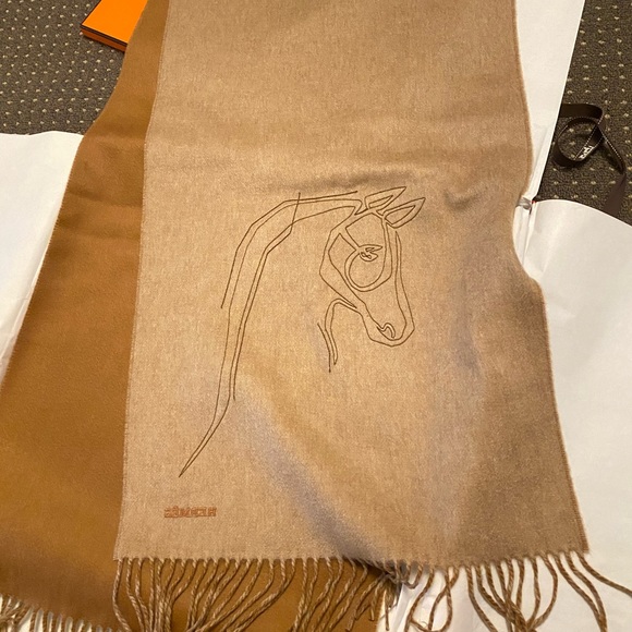 100% Authentic Hermes Cashmere Scarf Sold Out Online - Picture 14 of 16